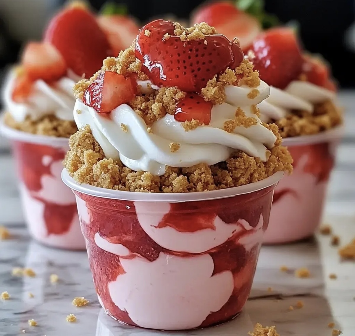 Strawberry Crunch Cheesecake Cups Recipe