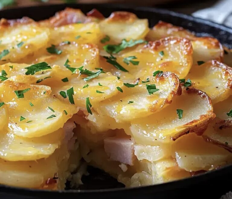 Cheesy Potato Cake with Ham and Gruyere Recipe