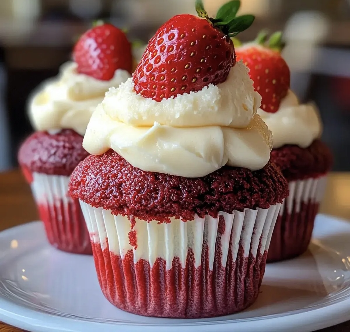Strawberry Cheesecake Red Velvet Cupcakes Recipe
