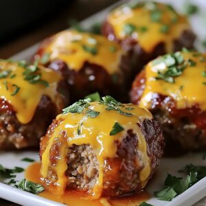 Cheesy Stuffed Meatloaf Bites Recipe