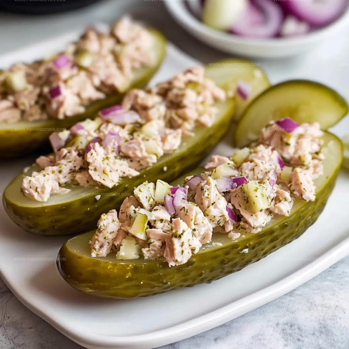 Tuna Pickle Boats Recipe