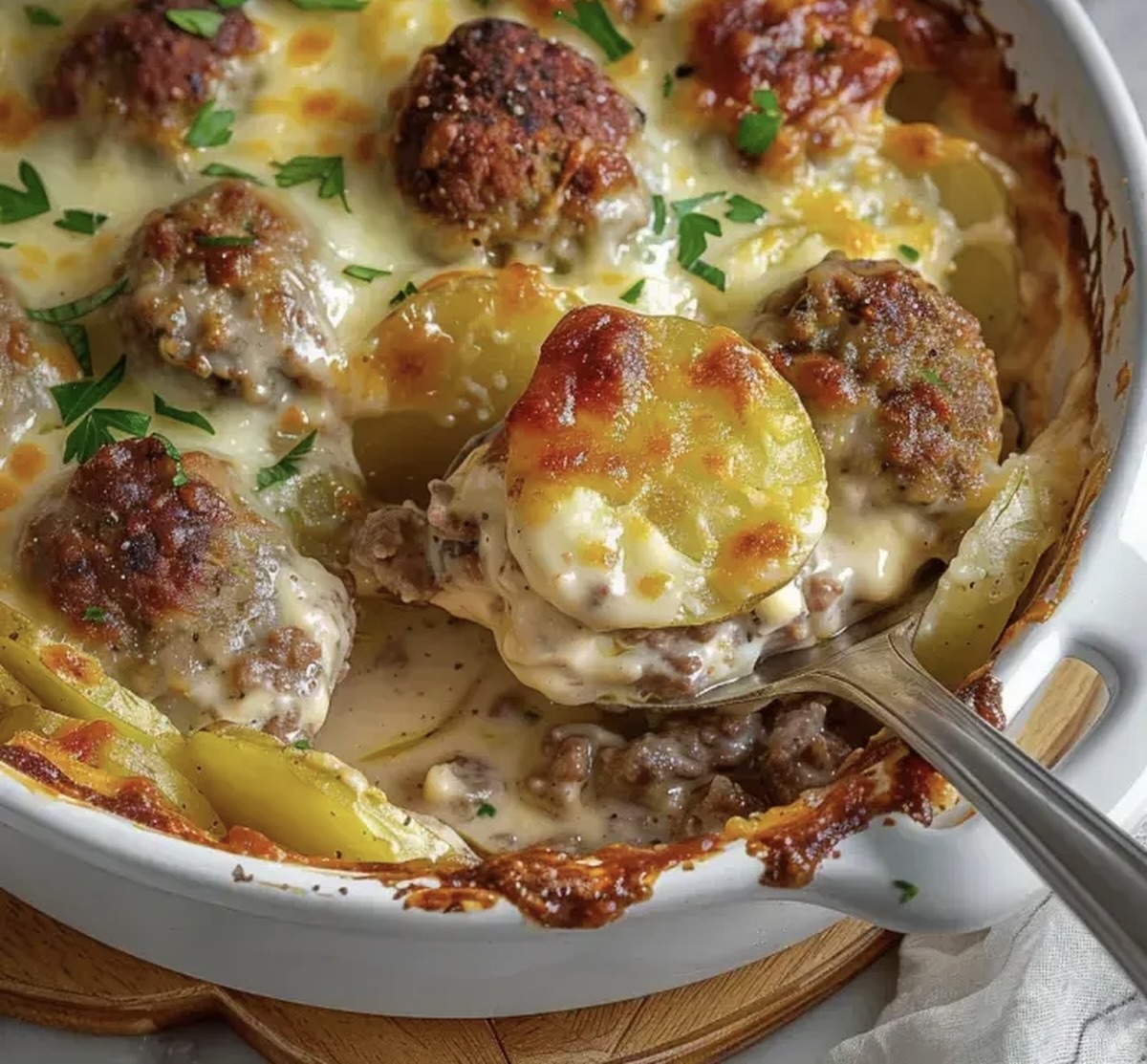 Meatballs with Potatoes and Cheese Recipe