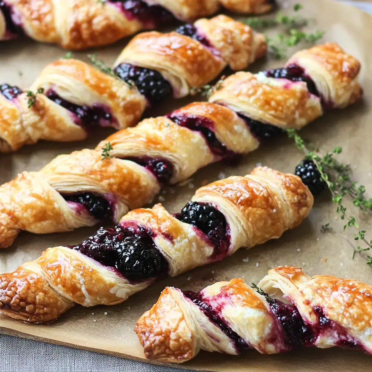 Blackberry Goat Cheese Puff Pastry Twists Recipe