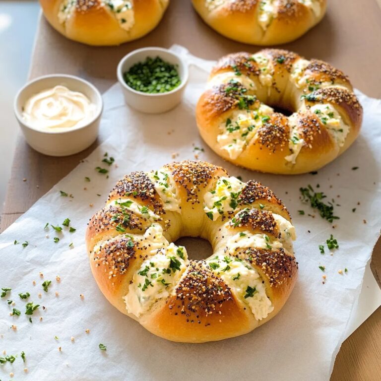 Cream Cheese Stuffed Garlic Bagel Recipe