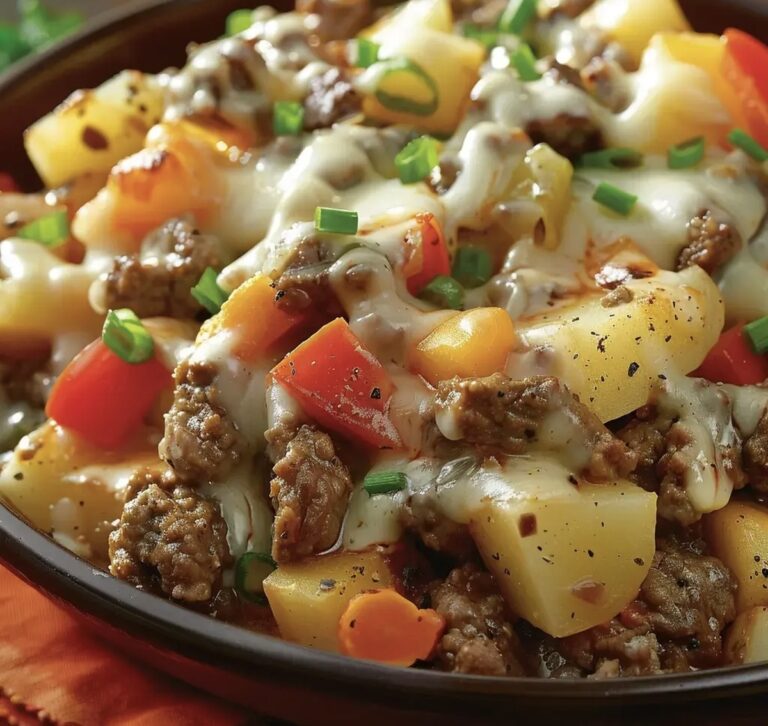 Slow Cooker Cheesesteak Potato Casserole Recipe