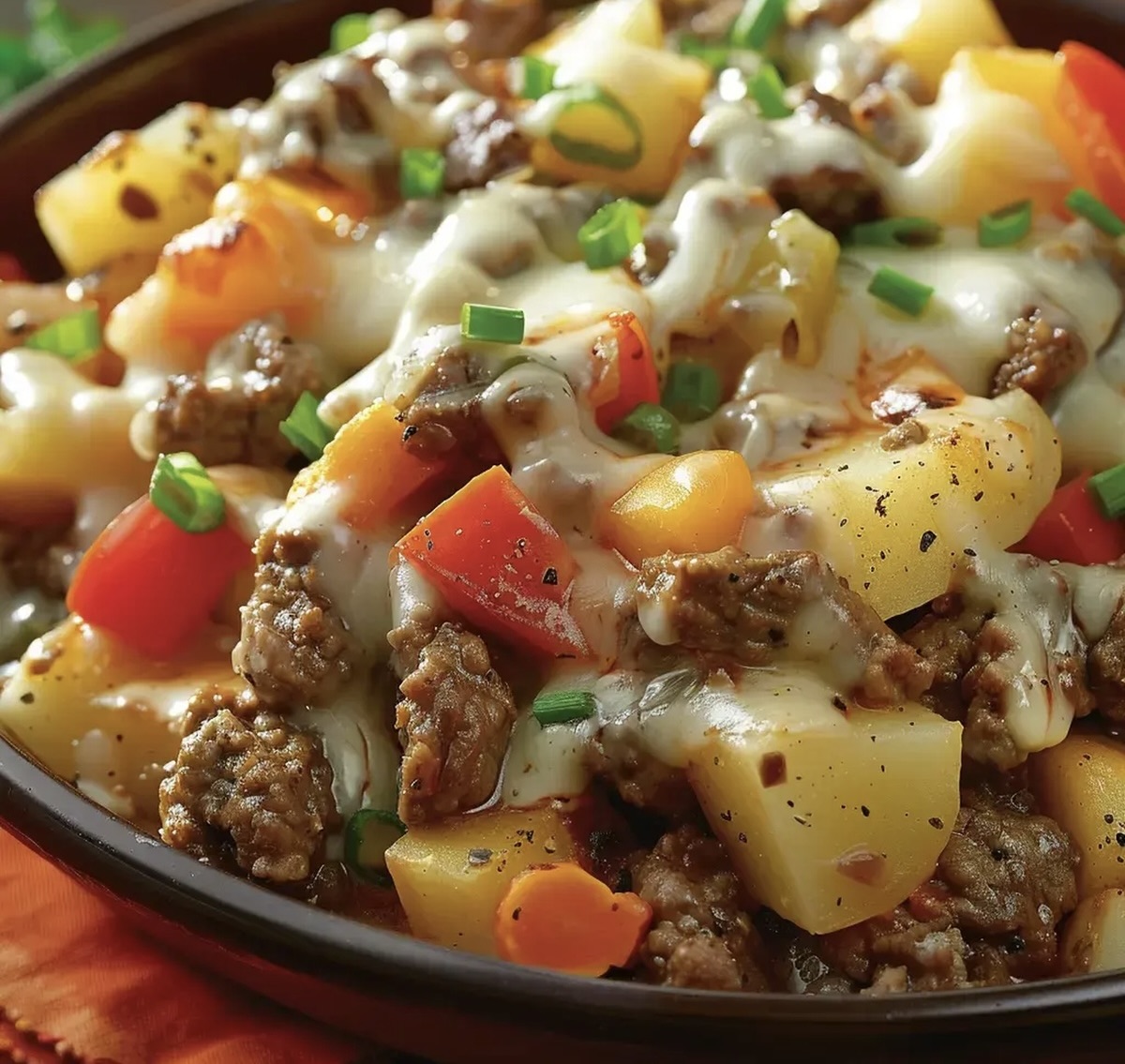 Slow Cooker Cheesesteak Potato Casserole Recipe