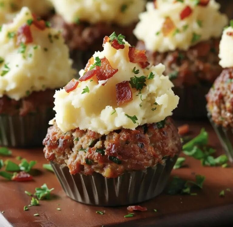 Mini Meatloaf Muffins with Mashed Potato Frosting Recipe