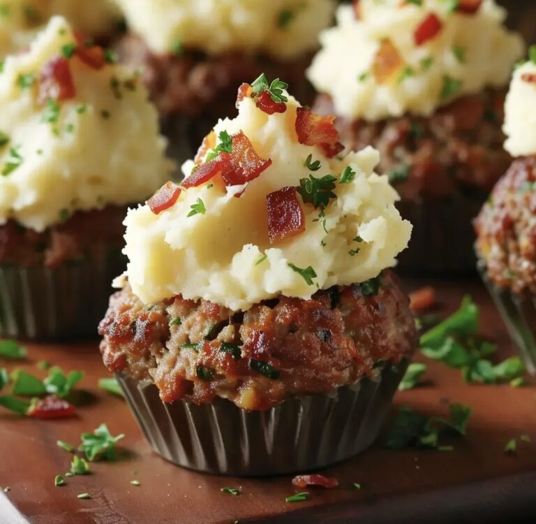 Mini Meatloaf Muffins with Mashed Potato Frosting Recipe