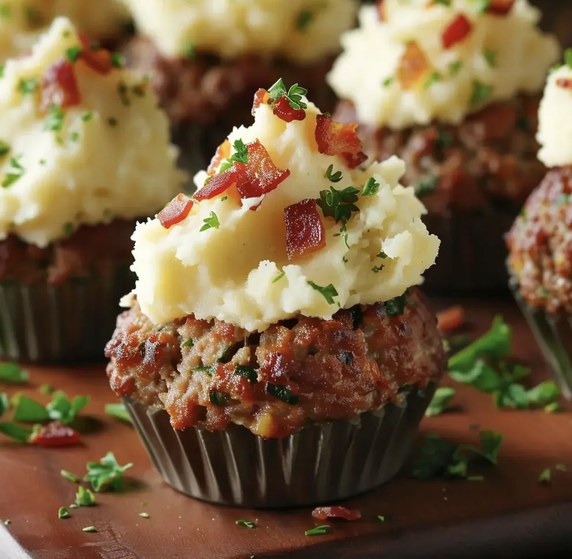 Mini Meatloaf Muffins with Mashed Potato Frosting Recipe