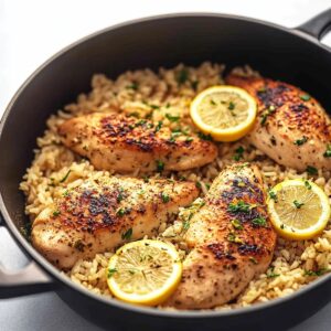 One Pot Lemon Herb Chicken Rice Recipe