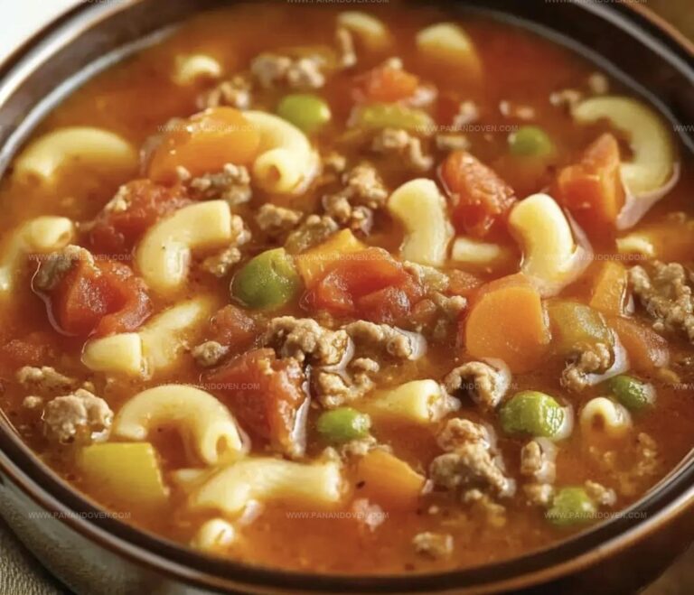 Quick Beef Macaroni Veggie Soup Recipe