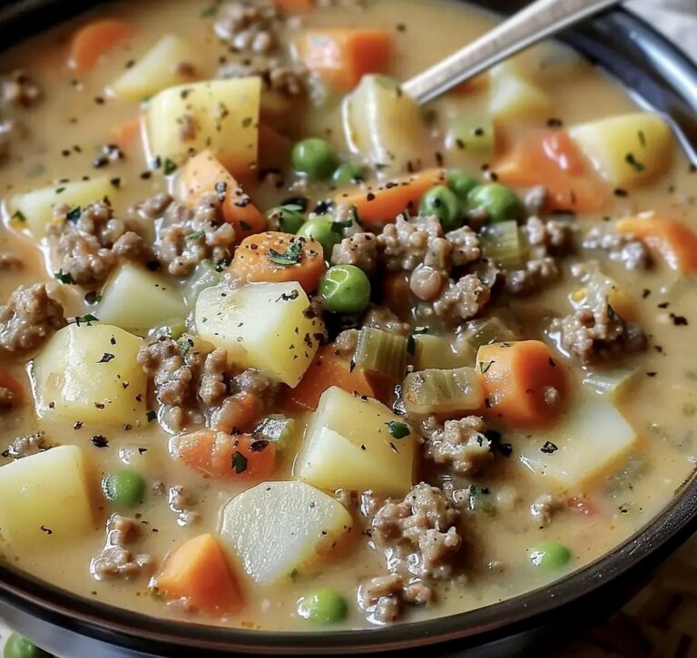 Crockpot Creamy Potato & Hamburger Soup Recipe