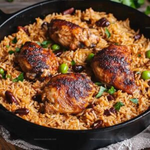 One Pot Caribbean Jerk Chicken & Rice Recipe