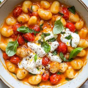 30-Minute Creamy Tomato Gnocchi with Burrata Recipe