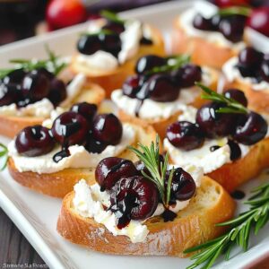 Cherry Goat Cheese crostini Recipe