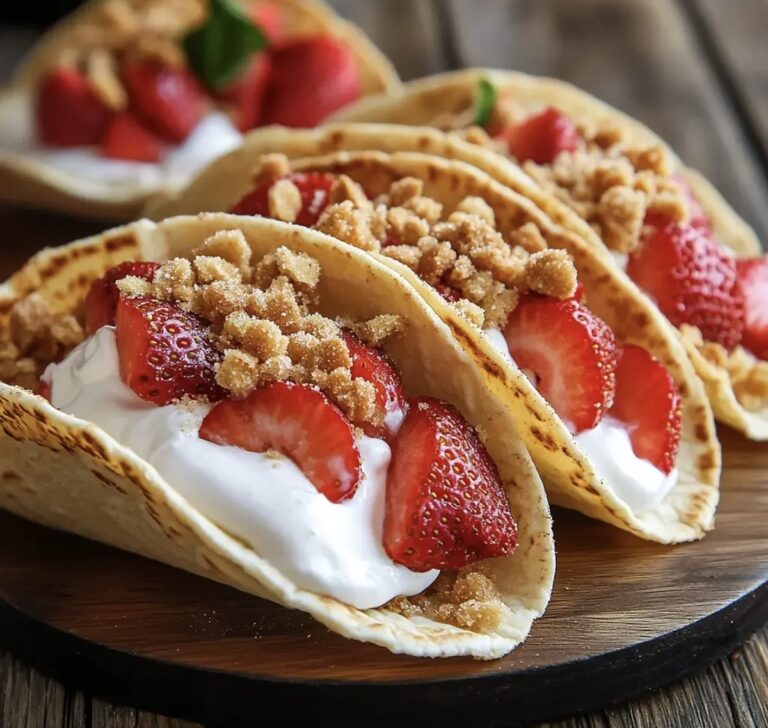Strawberry Crunch Cheesecake Tacos Recipe