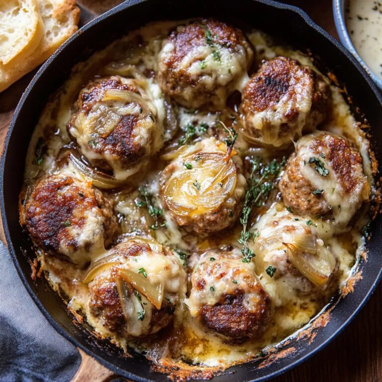 Baked French Onion Meatballs Recipe