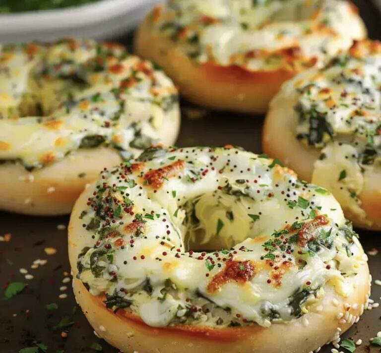 Spinach-Artichoke Bagels Recipe