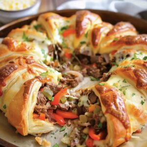 Philly Cheesesteak Crescent Ring Recipe