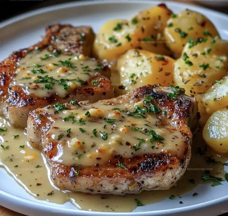 Garlic Butter Pork Chops with Potato Bake Recipe