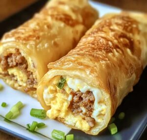 Cheesy Sausage Egg Breakfast Rolls Recipe
