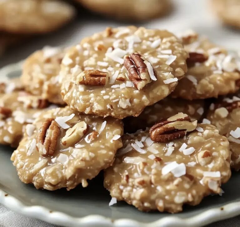 No Bake Pecan Coconut Praline Cookies Recipe