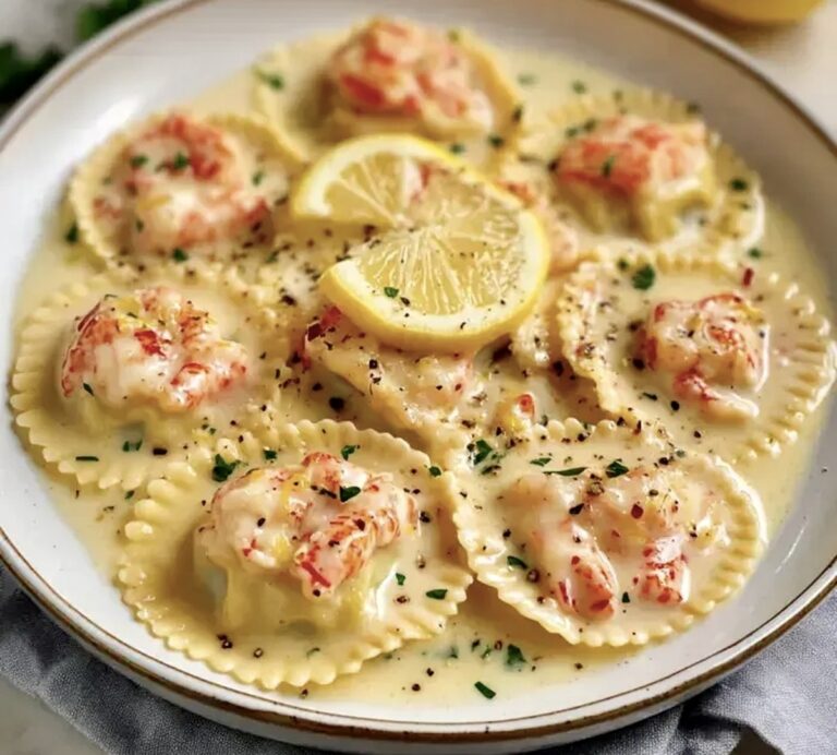 Lobster Ravioli with Lemon Butter Sauce Recipe