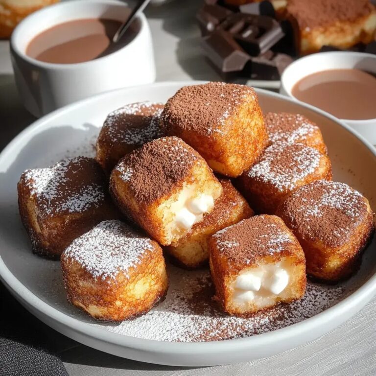 Marshmallow Stuffed Hot Chocolate French Toast Bites Recipe