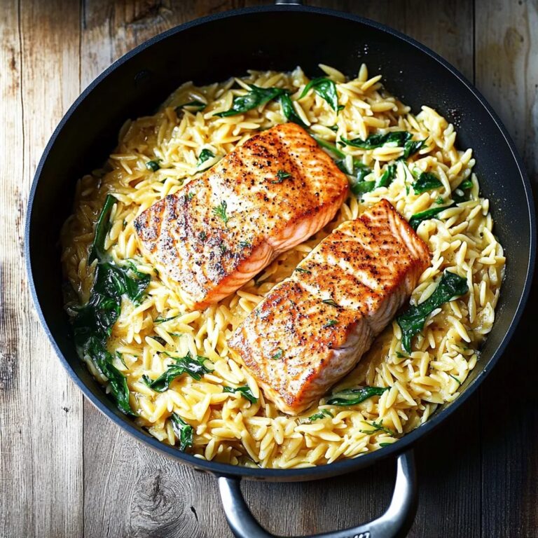One Skillet Salmon with Lemon Orzo Recipe
