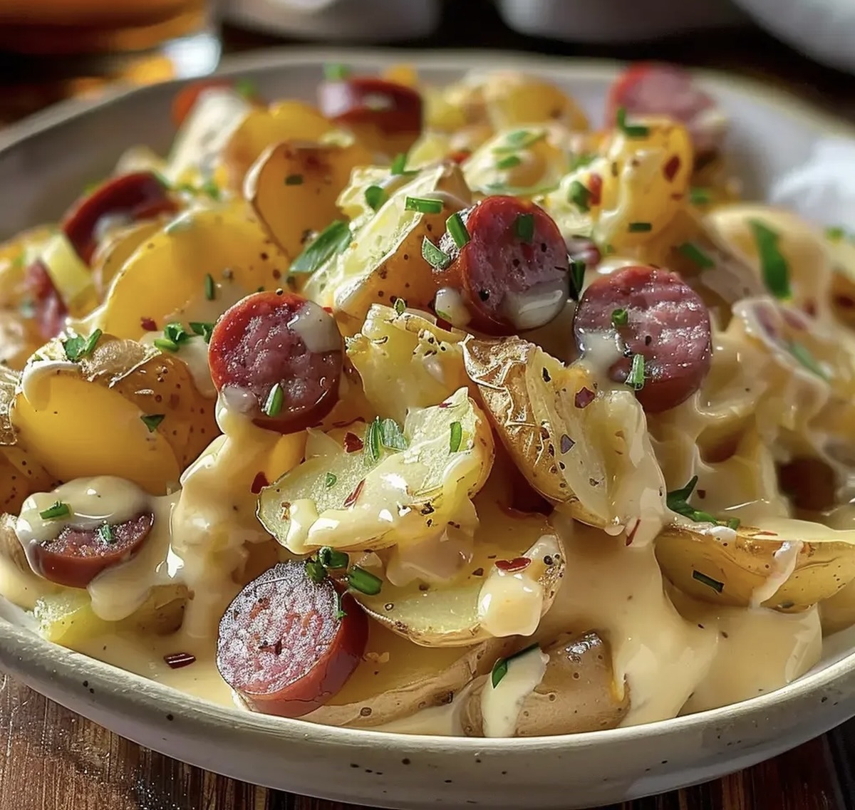 Cheesy Ranch Potatoes and Smoked Sausage Recipe