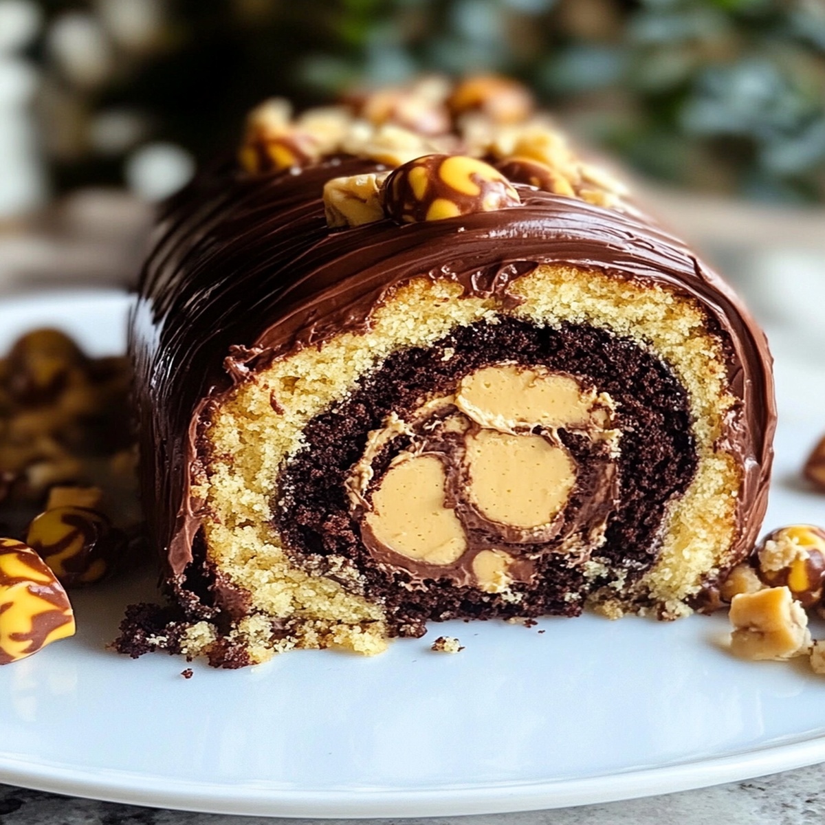 Reeses Peanut Butter Cup Roll Cake Recipe