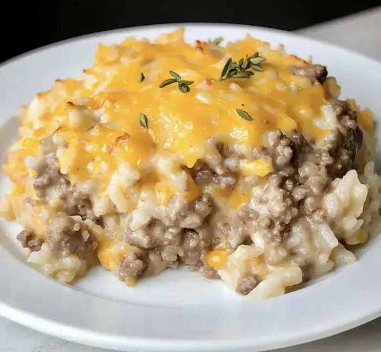 Cheesy Hamburger Rice Casserole Recipe