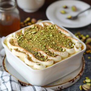 Easy Pistachio Tiramisu No Eggs Recipe