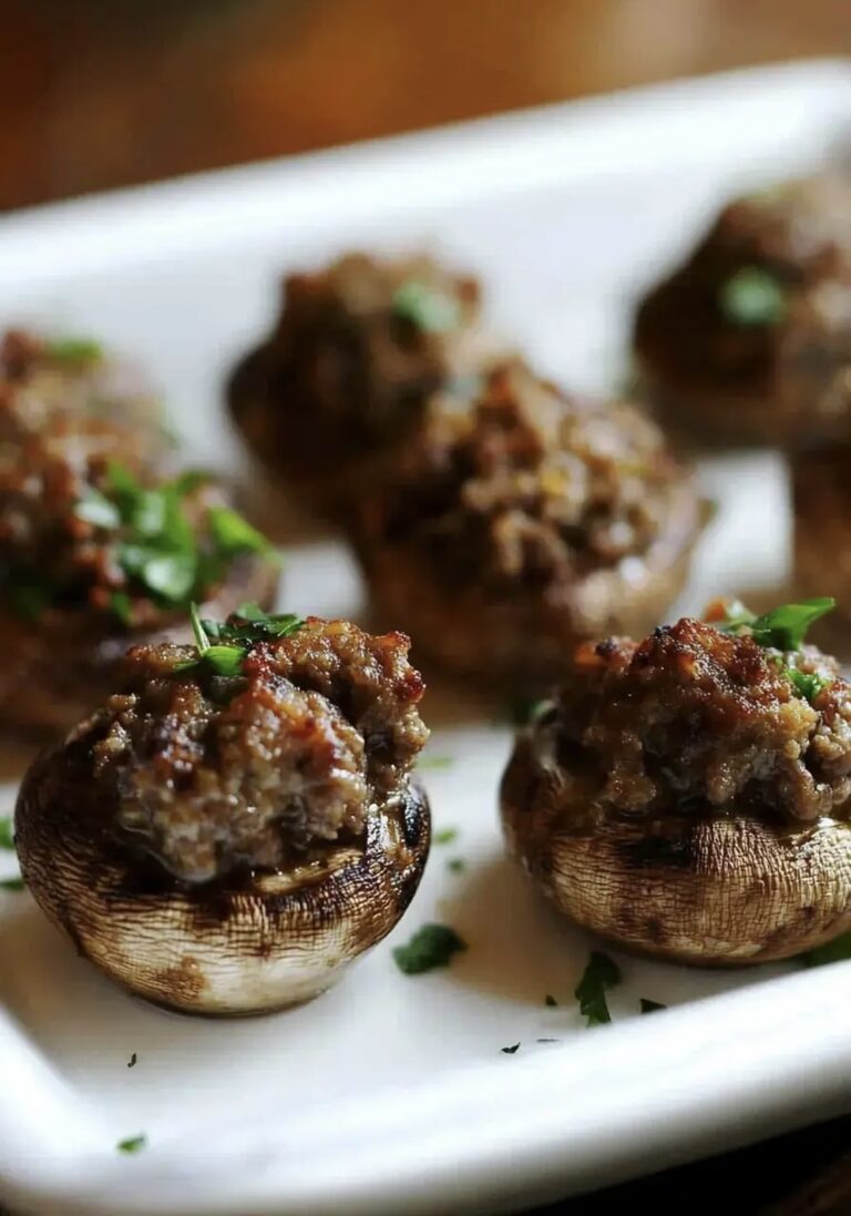 Beef-Stuffed Mushrooms Recipe