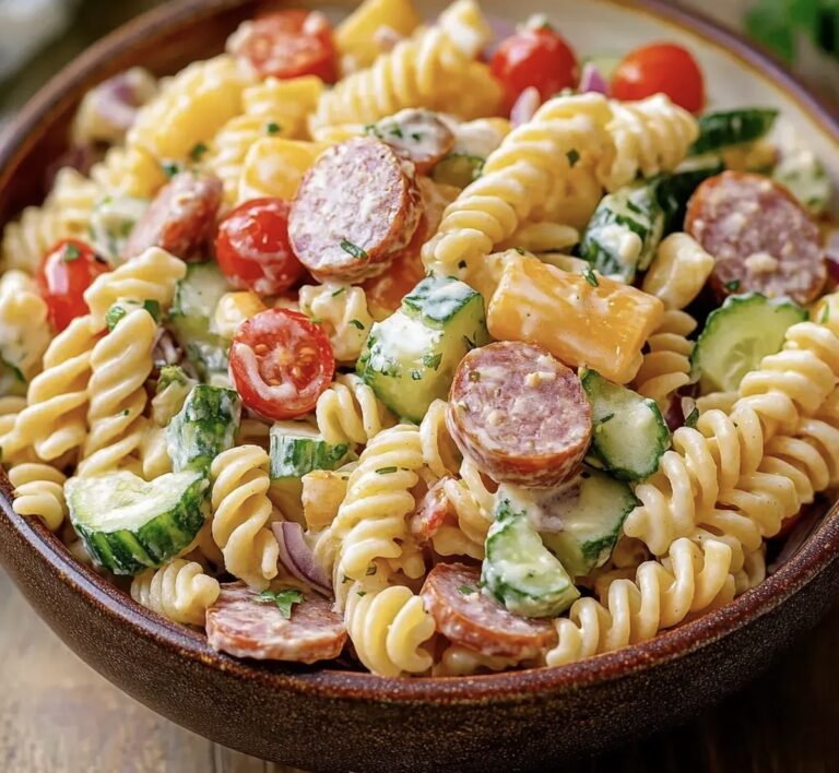 Creamy Pasta Salad with Summer Sausage Recipe
