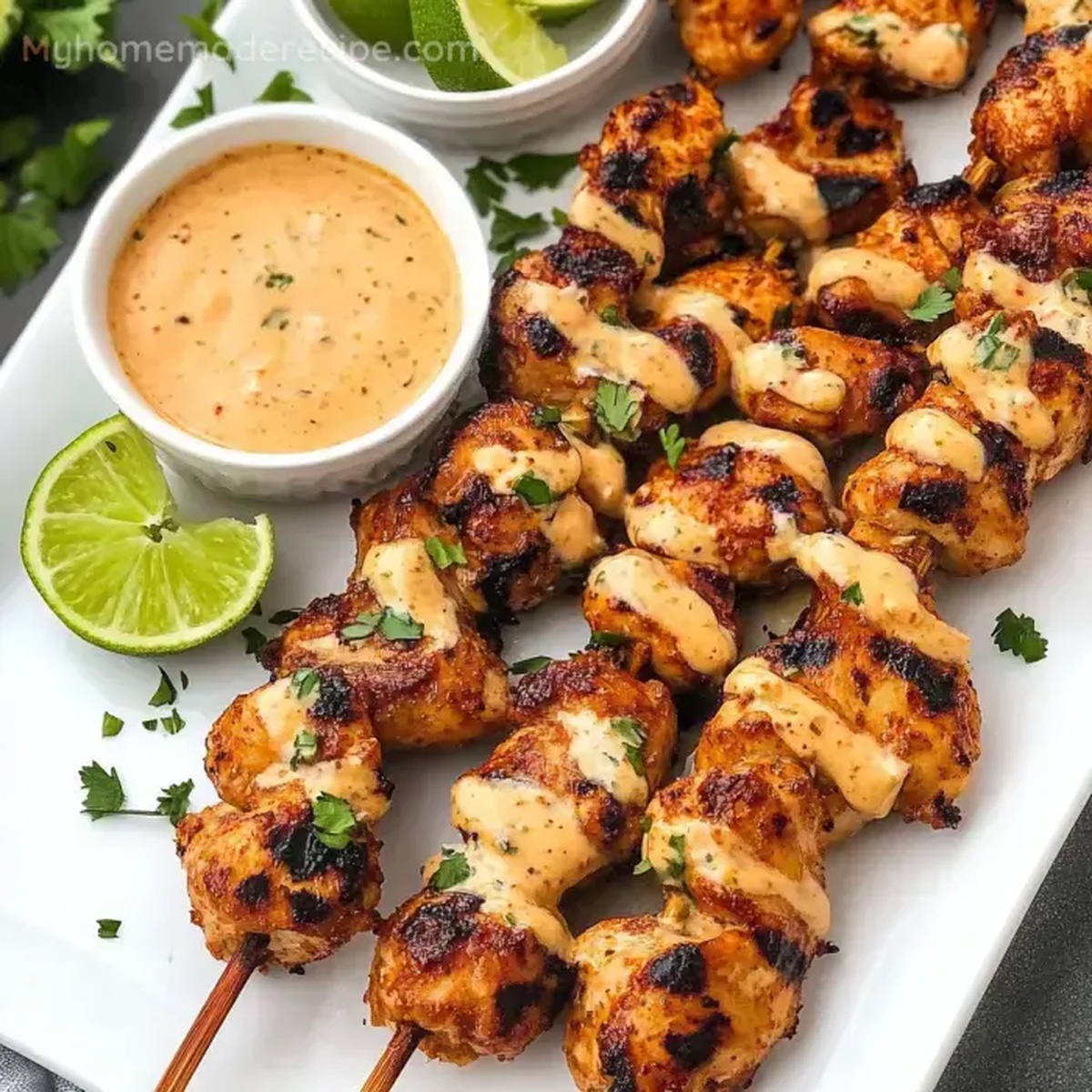 Sweet and Spicy Bang Bang Chicken Skewers Recipe