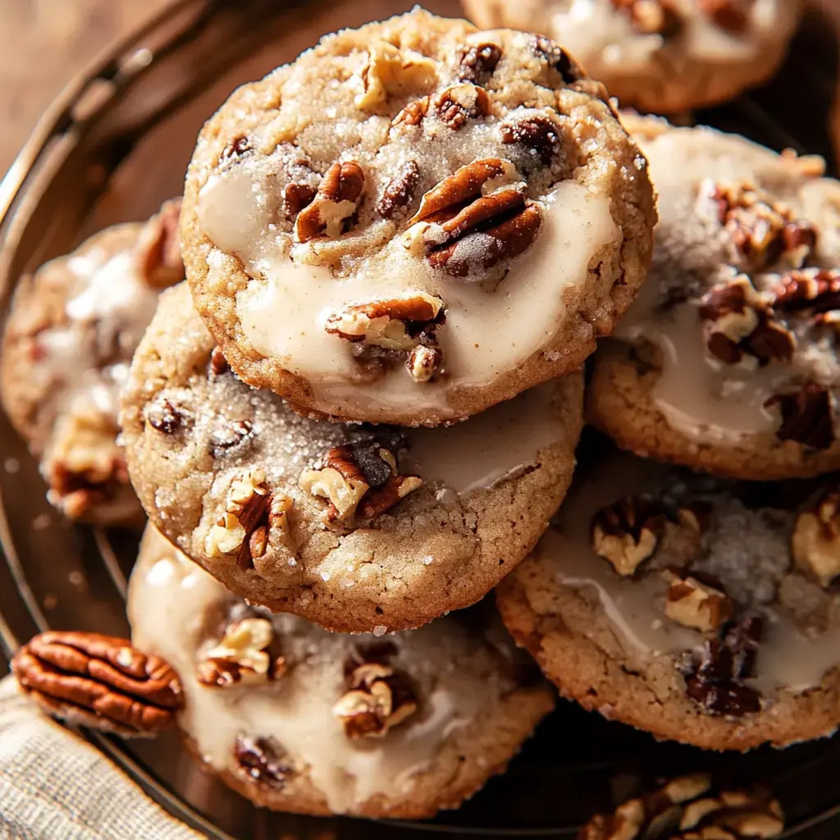 Frosted Butter Pecan Cookies Recipe