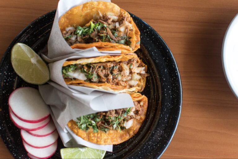 Braised Brisket Tacos With Street Corn and Jalapeno Lime Ranch Recipe
