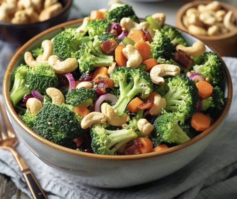 Broccoli Cashew Salad with Apples and Pears Recipe