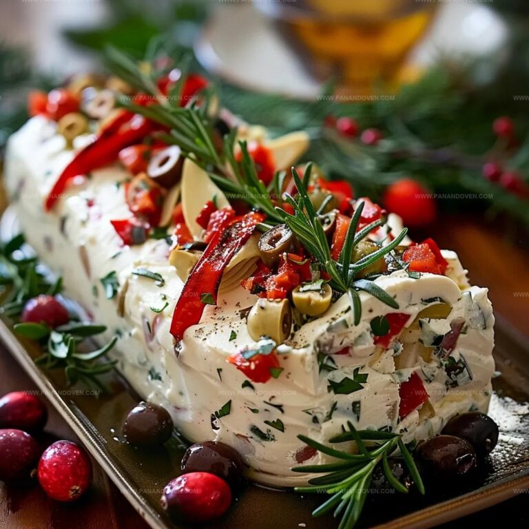 Festive Holiday Antipasto Cream Cheese Log Recipe
